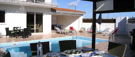 Large rear patio area.

