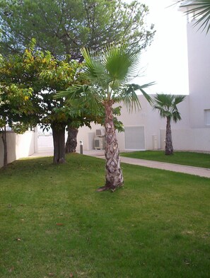 Green and pleasantly shaded gardens.