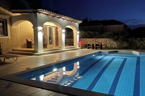 Pool and patio night