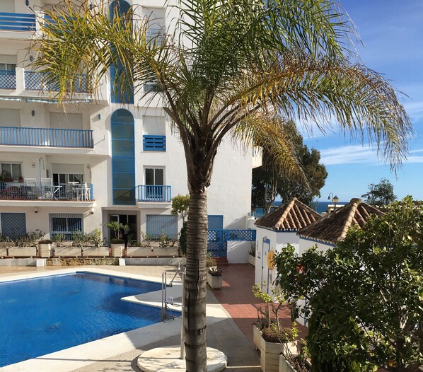 Estepona El Faro - View of Pool & Garden from twin bedroom
