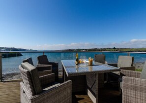 Balcony with Marina on the left and Anglesey to the right