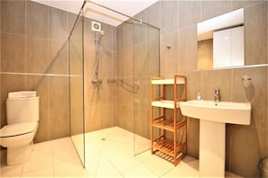Modern bathroom with large walk-in shower