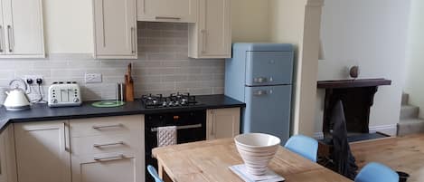 The kitchen/dining area 