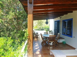 Large terrace with outdoor furniture