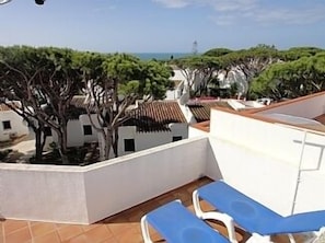 Sunbathing on roof terrace