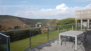 Beautiful views from the patio over Port Isaac to Roscarrock Hill