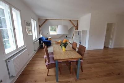 Spacious 3-room attic apartment in the countryside
