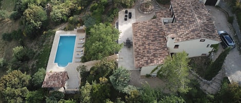 Vue aérienne villa Les Restanques