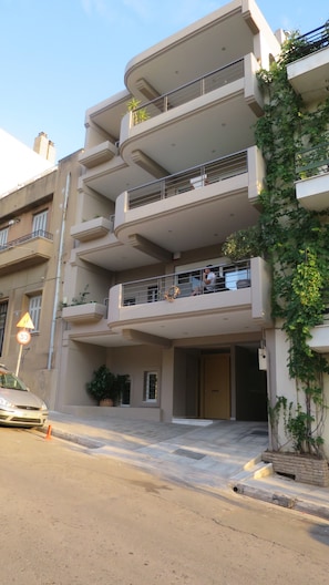 apartment is the middle one of building 