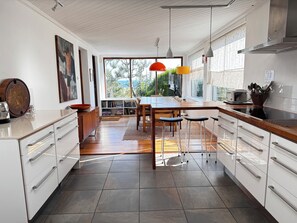 Kitchen to dining.