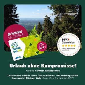 Exklusiv für die Dauer des Aufenthalts: Die Thüringer Wald All-Inclusive-Card!