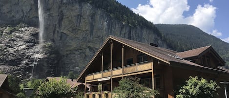 Chalet in Summer. Close to Staubbach Falls and great hiking.