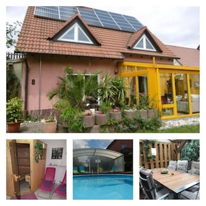 Holiday house with pool hall / sauna, family u. tierfreundl. 10 pers., Winter Garden