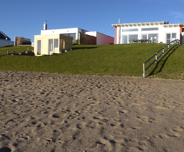 Ferienhaus FH1 am Mühlfeldsee mit Sauna am Strand