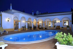 The roman patio is the heart of the villa...