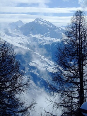 Blick vom Balkon im Winter