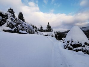 Gartenansicht Haus Daniel im Winter