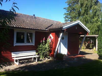 Bonita casa sueca con chimenea
