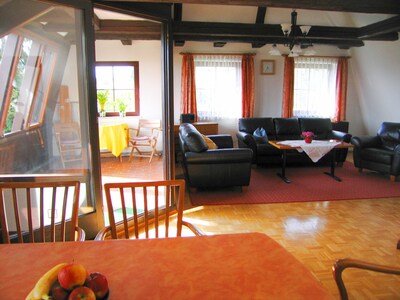 Modern apartment in country house style with 100qm size, 300m to Lake Constance, HAUS Gnädinger