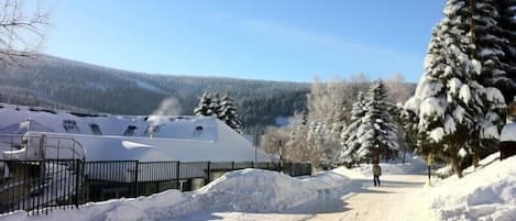 Romantischer Winterweg zur Ferienwohnung