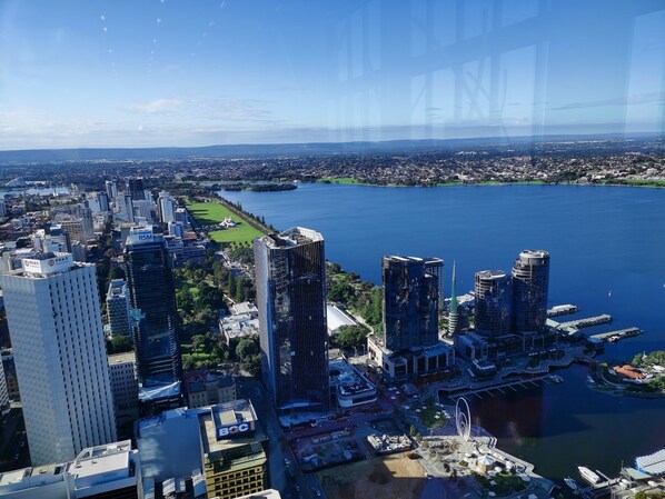 Perth CBD view, Swan river,Elizabeth Quay, The Bell Tower ...
