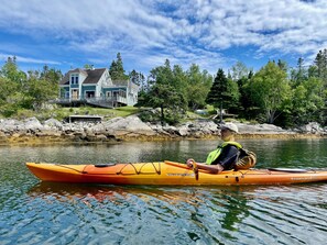 Kayaking in our cove.