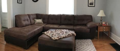 Comfortable couch in your own living room.