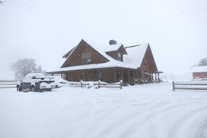 Log Home in Winter   