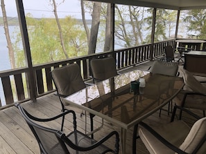 Porch overlooking the lake 