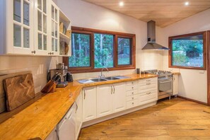 Plenty of prep space in the country kitchen