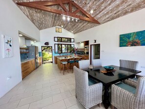 Dining area and kitchen