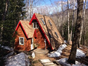 View of the front of our home in Late Winter