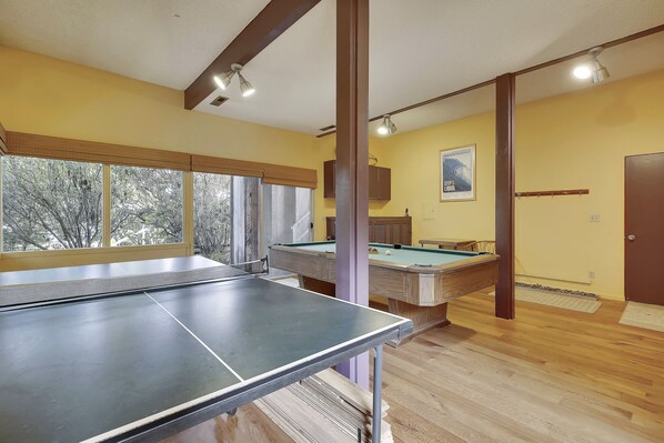 game room/laundry area