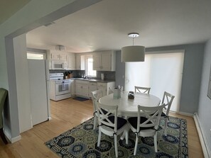 Kitchen and indoor dining area