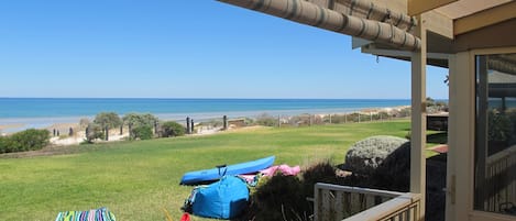 Uninterrupted views of the beach! Kayaks and beach toys available for guest use