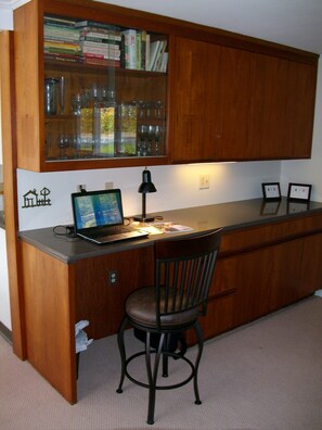 The Laptop Station is a perfect spot to stay in touch while enjoying family time