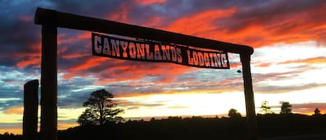 Entrance over the sunset