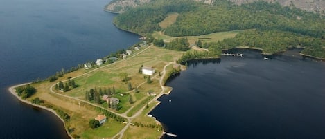 Aerial view of peninsula