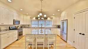 Spacious kitchen with island and plenty of sunlight!