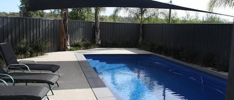 SHADED Solar Heated Pool area