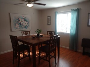 Dining area in the large open room