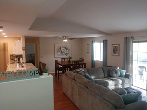 Open and inviting with lots of natural lighting