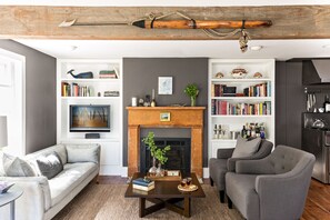 Living Room with Gas Fireplace.