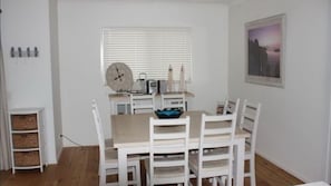 Dining table with seating for up to 8 people