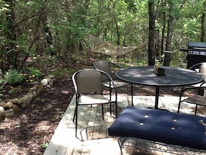 Second patio,perfect place to lounge and grill after the beach