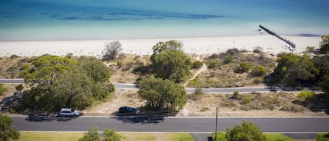 The beach across the road from your front door