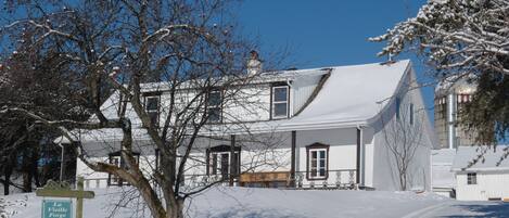 Winter house scene on 2 acres of snow