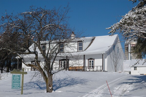 Winter house scene on 2 acres of snow