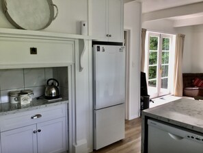 Kitchen and family room.