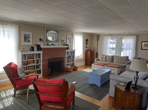 The living room is spacious for family gatherings.